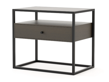 BRIDGE - Rectangular wood veneer bedside table with drawers by Stylish Club - view 2